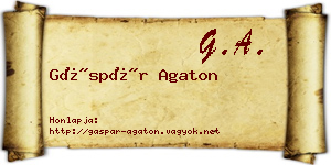 Gáspár Agaton névjegykártya